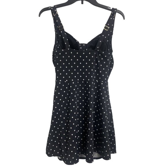 Isaac Mizrahi Bridge Hampton Polka Dot Wrap One Piece Swimsuit Size 6 - Picture 3 of 9